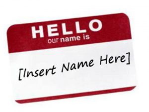 Empty nametag
