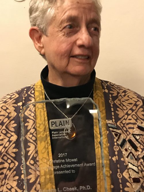 Annetta Cheek receiving the Mowat Award
