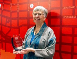 Katherine McManus with the Cheryl Stephens Award