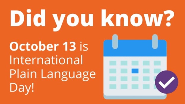 October 13 is International Plain Language Day