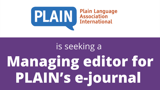 PLAIN is hiring a managing editor for e-journals.